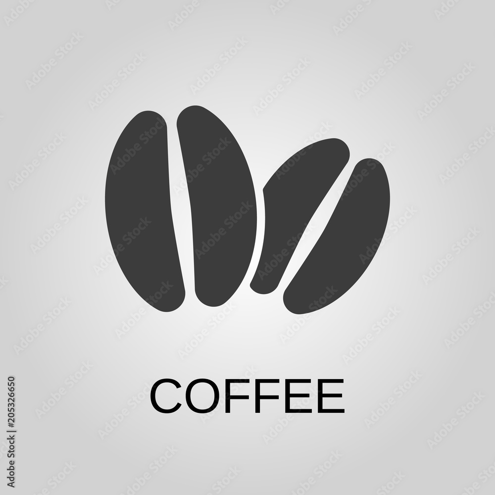 Obraz premium Coffee bean icon. Coffee bean symbol. Flat design. Stock - Vector illustration