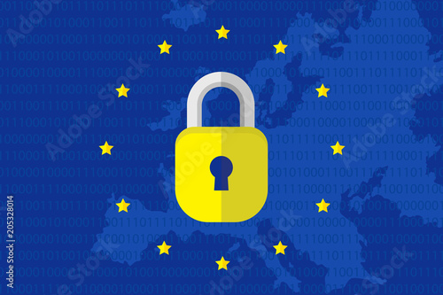 GDPR concept. General Data Protection Regulation. New EU law from 2018.