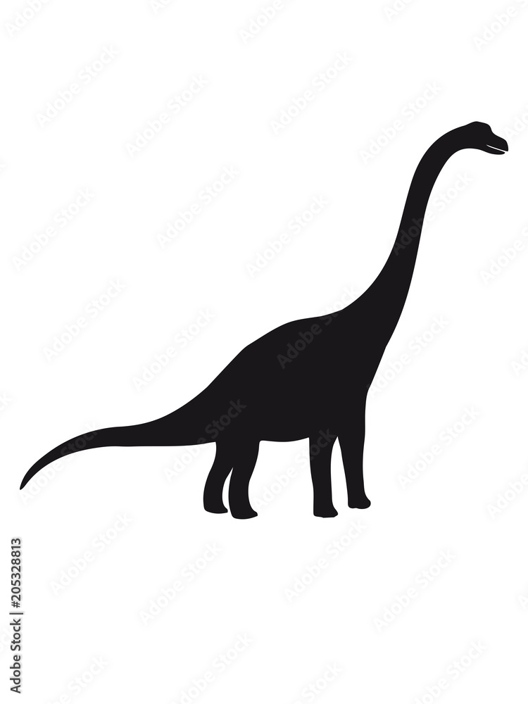 Diplodocus langhals groß riesig silhouette schwarz umriss dino dinosaurier saurier clipart comic cartoon design