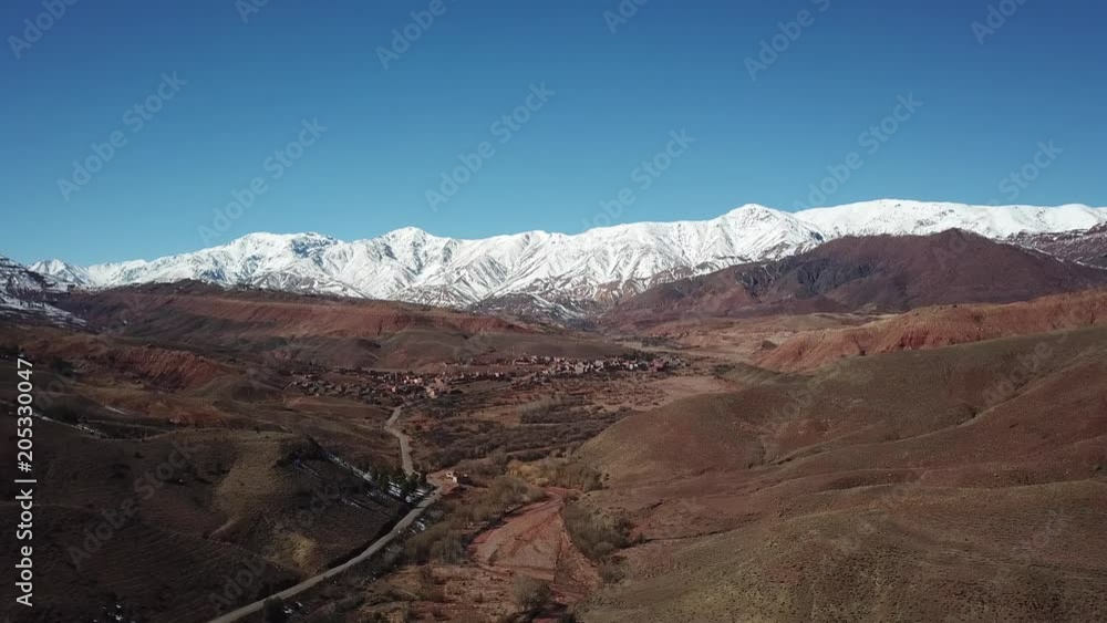 Aerial landscape of Atlas Mountains in Morocco, Africa, 4k Aerial landscape of Atlas Mountains in Morocco, Africa, 4k