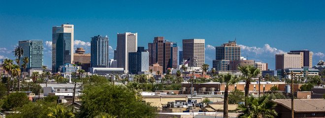 Fototapete Arizona Innenstadt von Phoenix im Panoramablick  © spiritofamerica