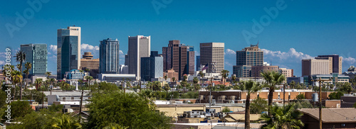 AUGUST 23, 2017 - PHOENIX ARIZONA - Panoramic skyline view of Phoenix downtown photo