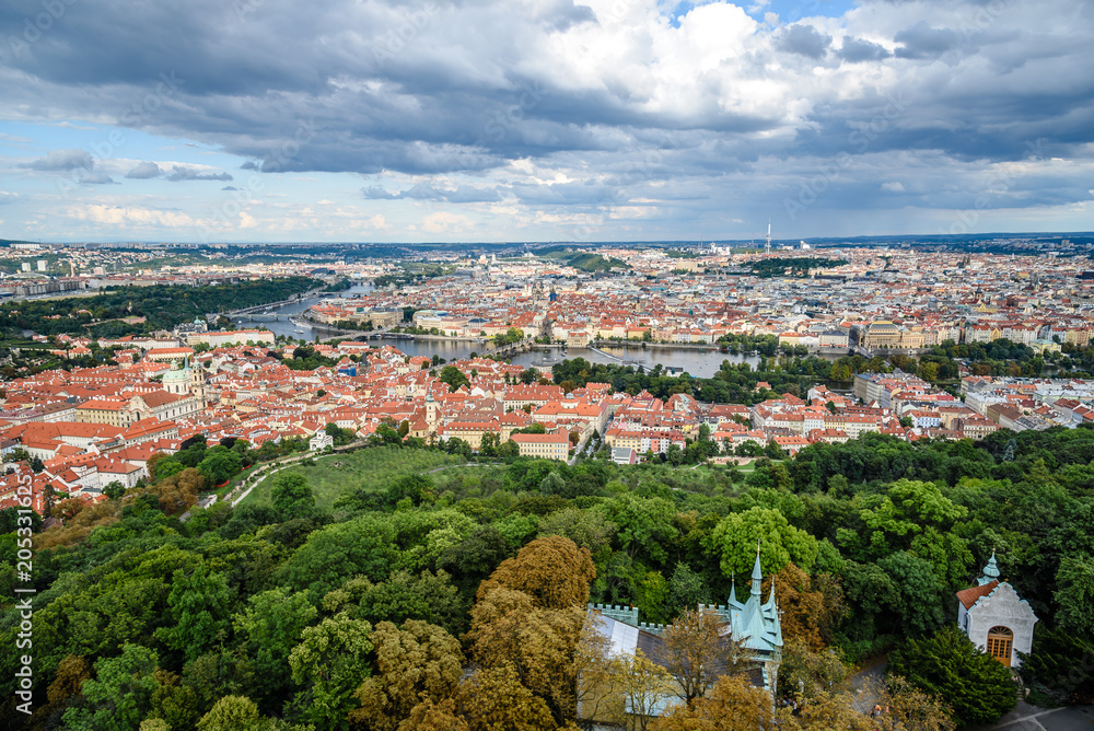 Cityscape of Prague from Petrin Hill