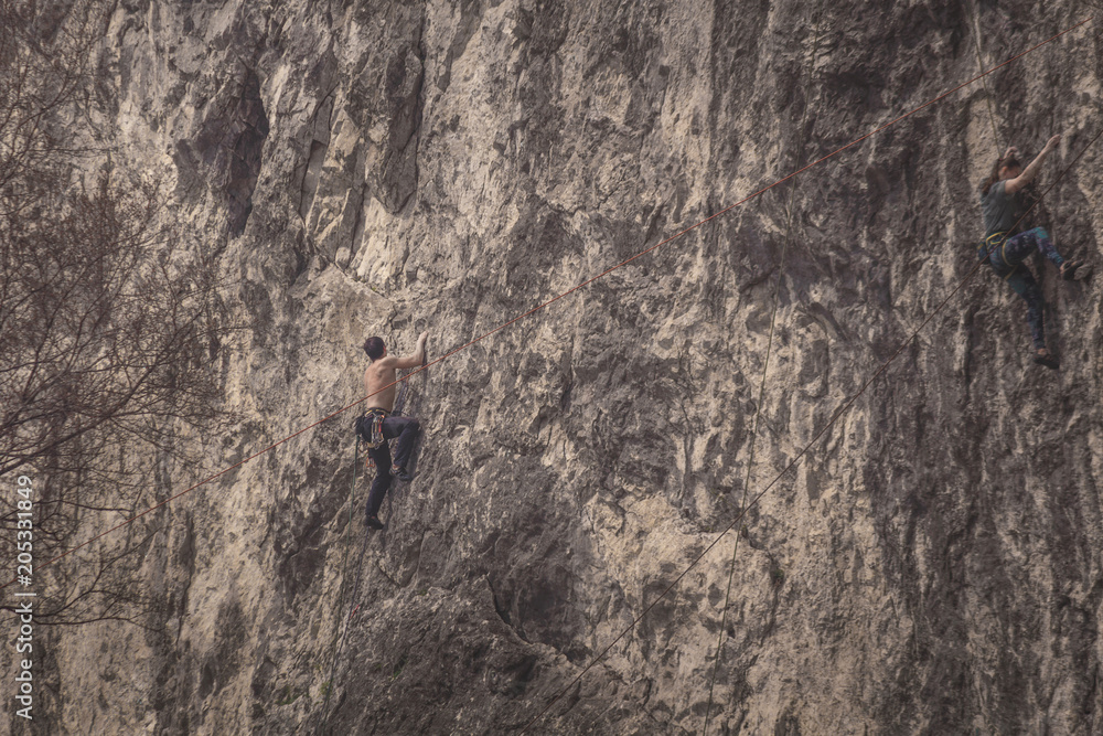 climbers on the rock climbers on the rock