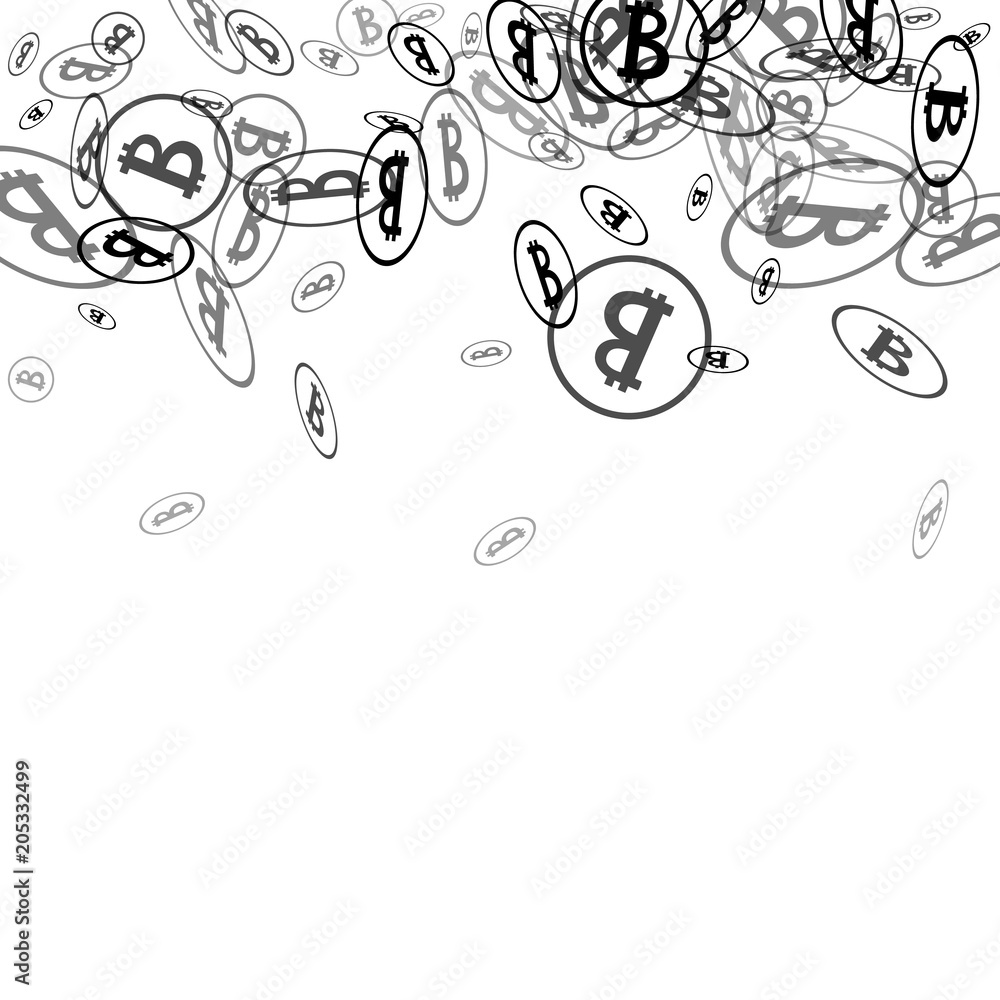 Black Bitcoins on White Background Black Bitcoins on White Background