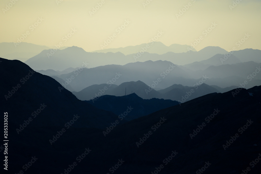 Fototapeta premium mountain ranges,silhouette and layers