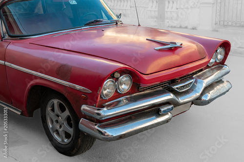 Old red Dodge in Havana Cuba
