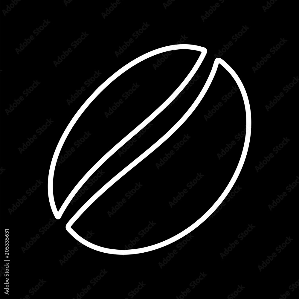 Coffee bean icon on dark background Coffee bean icon on dark background