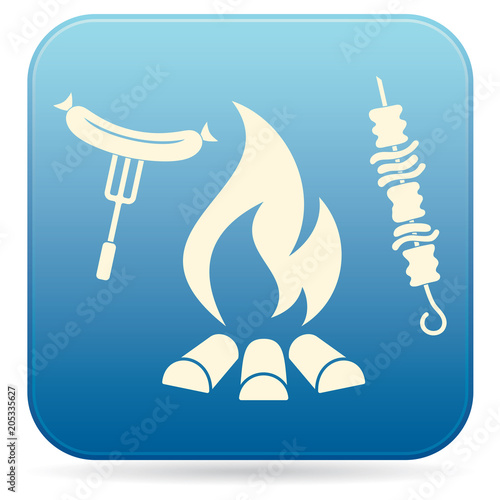 Grilled kebab and sausage icon