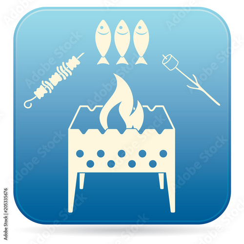 Brazier zephyr, kebab and fish icon