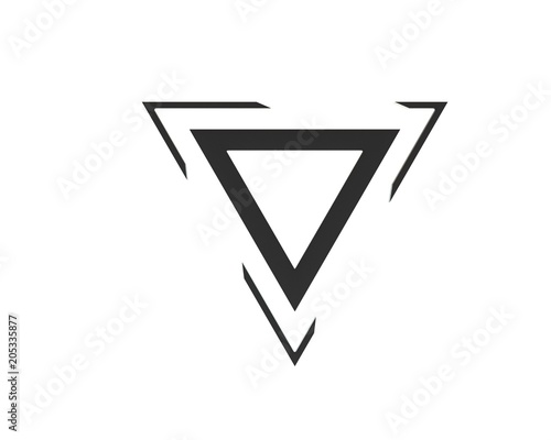 Triangle logo three line break out of the white background illustration 3D.