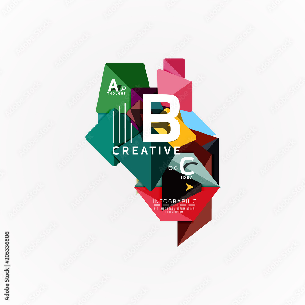 Paper infographic banner template with a b c options, infographics elements Paper infographic banner template with a b c options, infographics elements