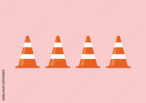 Traffic cones vector illustration