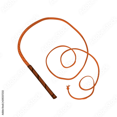 Traditional leather whip vector Illustration on a white background