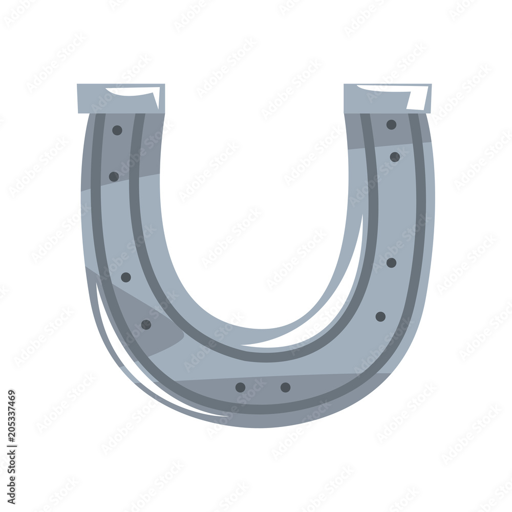 Silver horseshoe vector Illustration on a white background Silver horseshoe vector Illustration on a white background