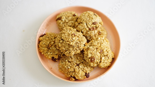 healthy biscuits standing on a white background