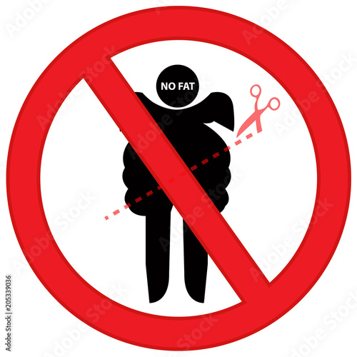 No Fat symbol design with illustration design or No Fat women no entry