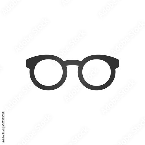Black glasses icon, vector illustration isolated on white background.