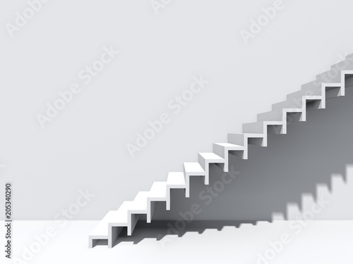 Conceptual stair on wall background building or architecture as metaphor to business success  growth  progress or achievement. 3D illustration of creative steps riseing up to the top as vision design