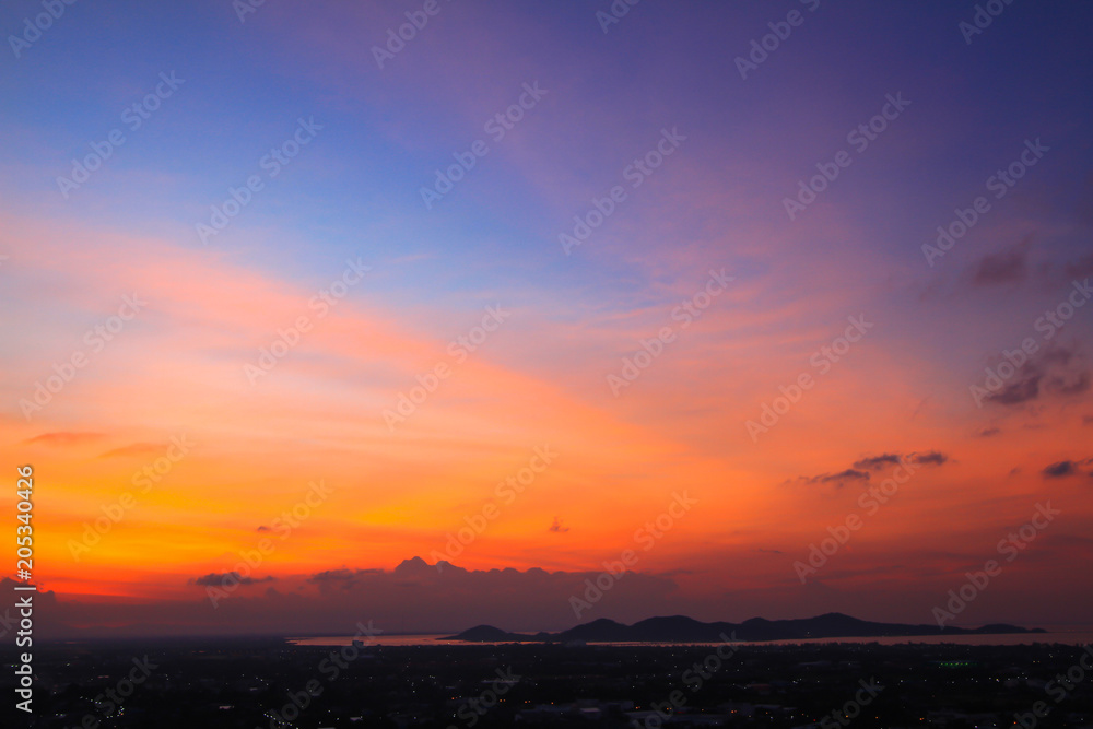 Beautiful sky at twilight time for background