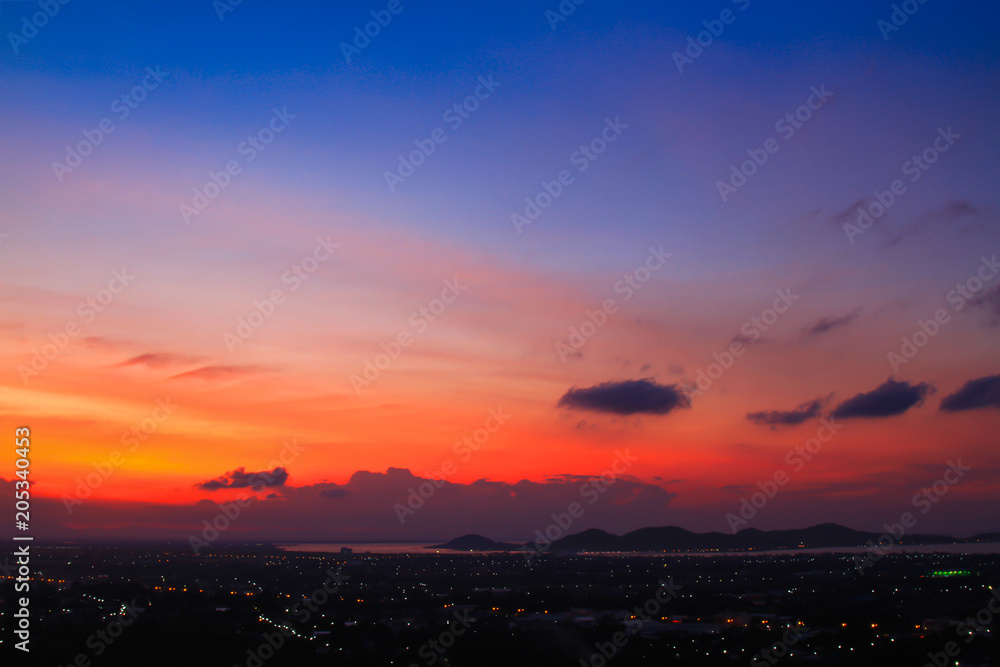 Beautiful sky at twilight time for background