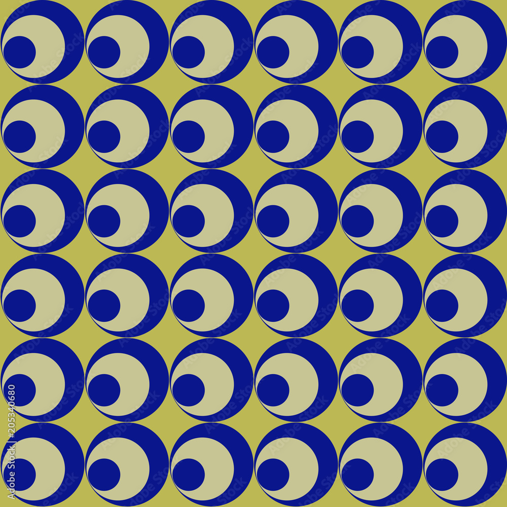 serie di cerchi blu su sfondo oro