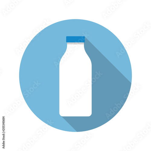 Bottle of milk flat icon vector