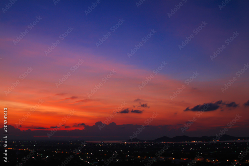 Beautiful sky at twilight time for background