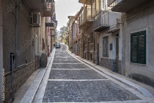 Narrow street of Lascari in Sicily  Italy