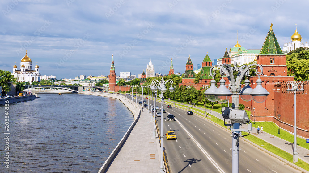 Panorama on the Kremlin embankment in Moscow