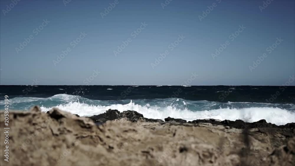Aerial slow motion of beautiful sea waves. Aerial slow motion of beautiful sea waves.