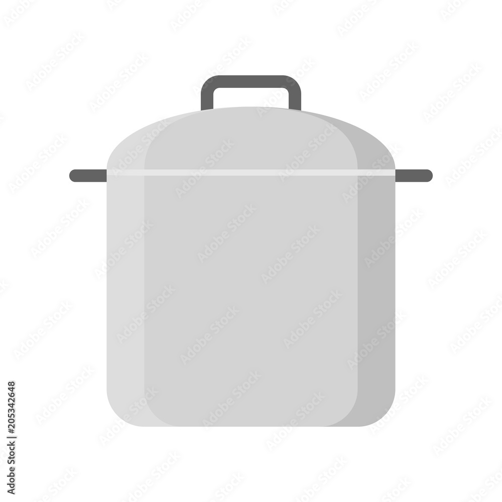 Cooking stew pot and lid icon, flat design isolated vector Cooking stew pot and lid icon, flat design isolated vector