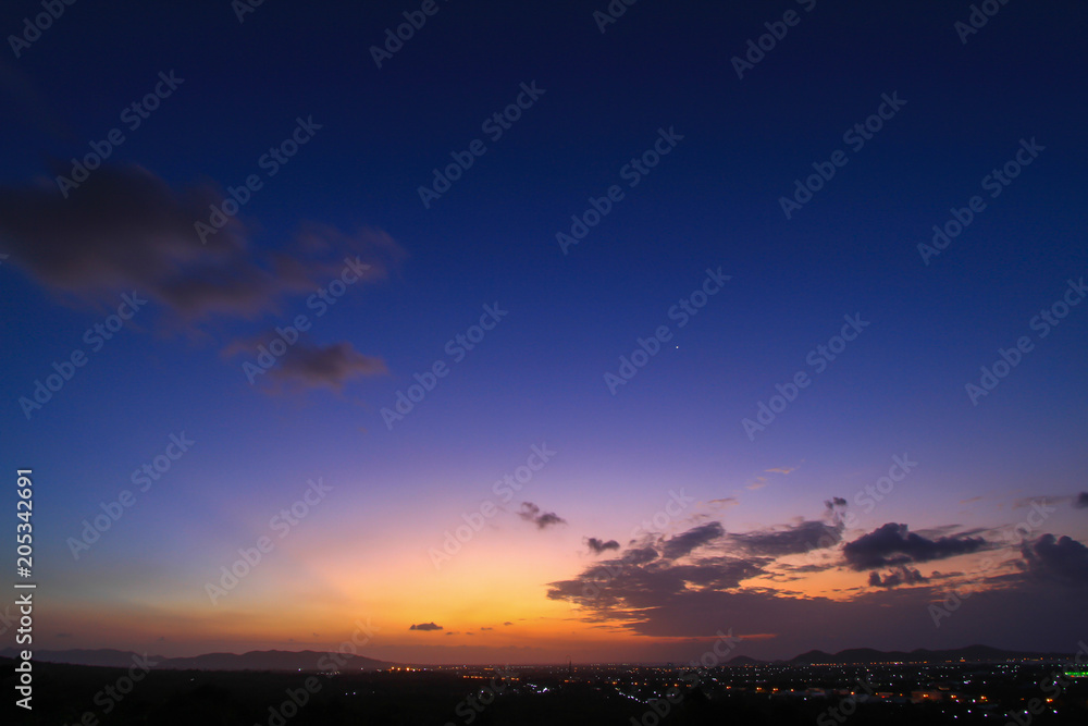 Beautiful sky at twilight time for background