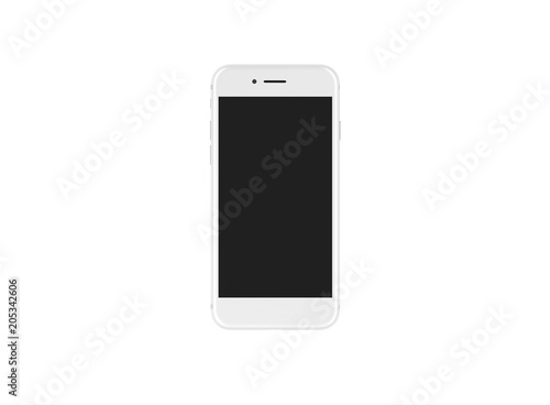 Smartphone Silver Display schwarz auf weißem Hintergrund