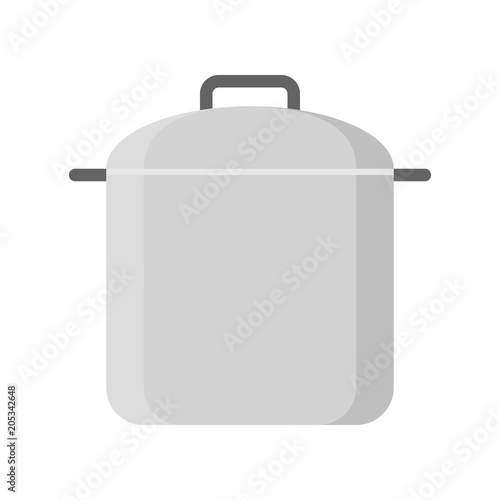 Cooking stew pot and lid icon, flat design isolated vector