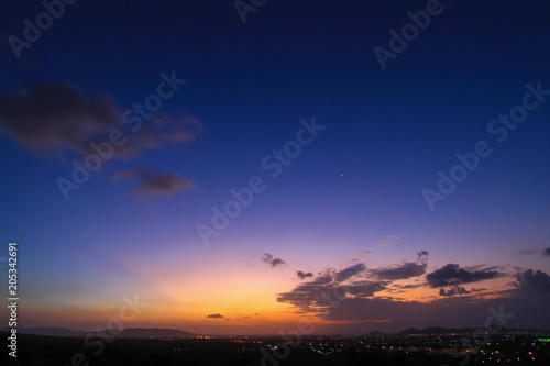 Beautiful sky at twilight time for background