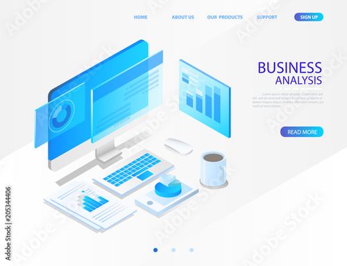 business analysis system. vector illustration