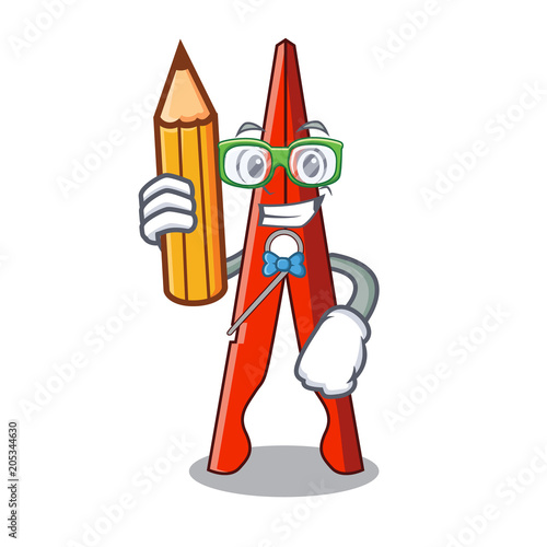 Student clothes peg character cartoon