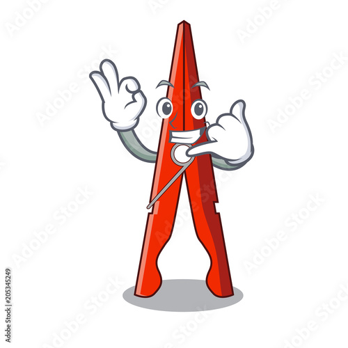 Call me clothes peg mascot cartoon