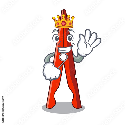 King clothes peg mascot cartoon