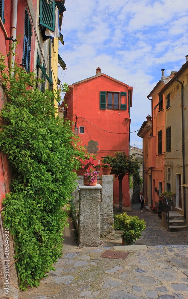 Picturesque bright house in the ancient part of a small town in Tuscany Picturesque bright house in the ancient part of a small town in Tuscany
