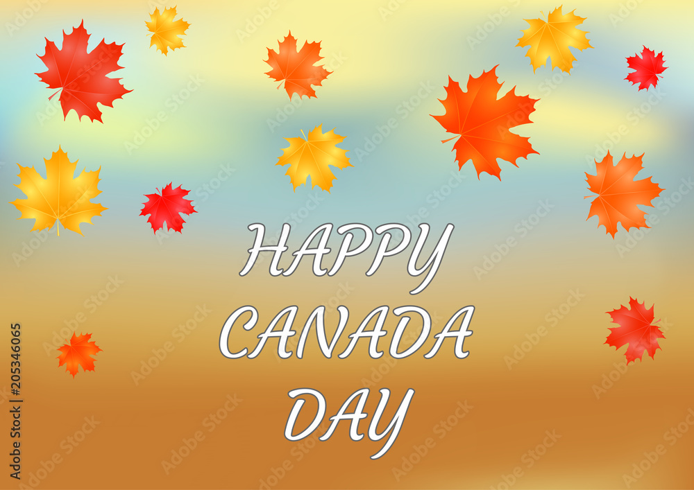 Card for Canada Day. Illustration for 1st of July Canada Independence Day
