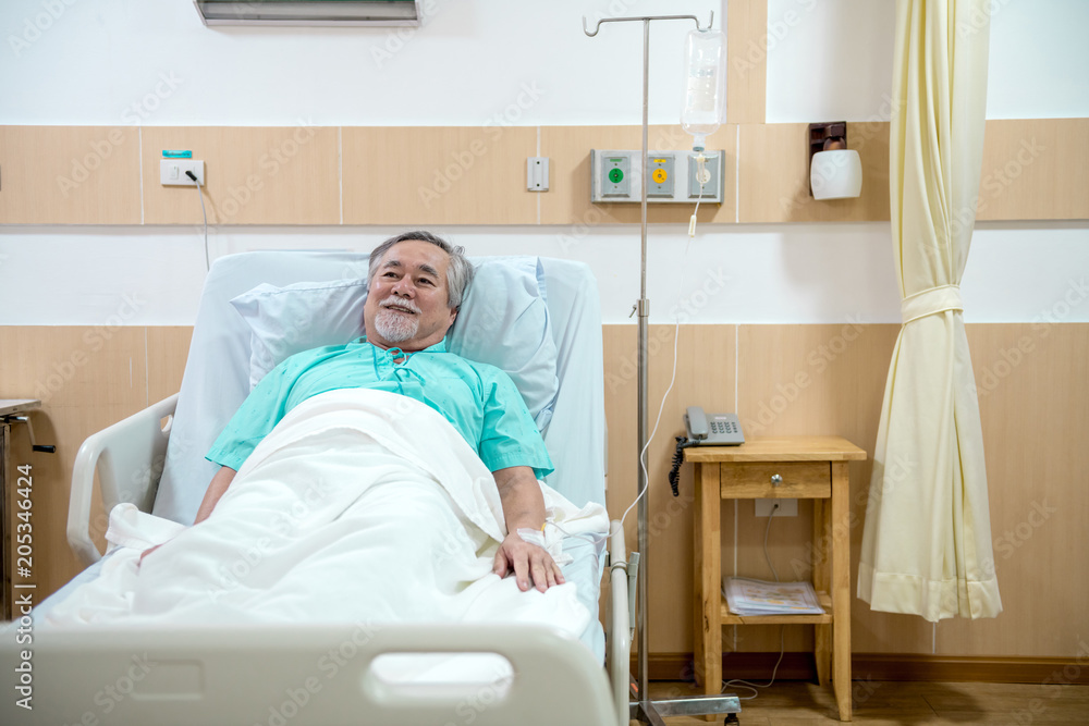 Senior patient alone in bed. Senior patient alone in bed.