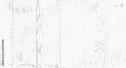 White wooden planks, table floor surface. Wooden board texture. Vector illustration.
