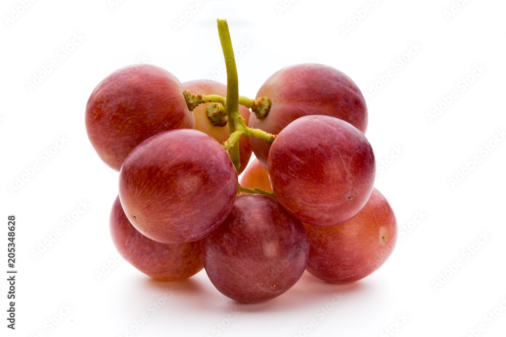 Fototapeta premium Ripe red grape isolated on white.