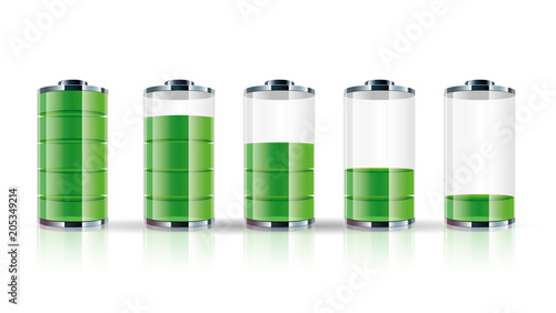 Battery icon collection, battery energy display.