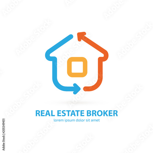 Logo design real estate broker vector template.