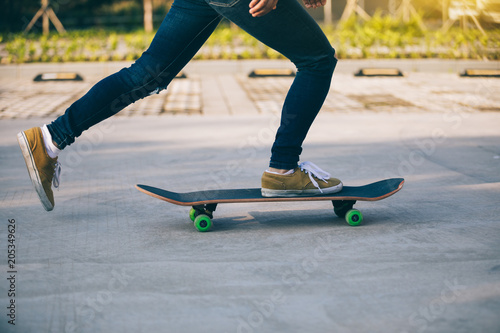 Skateboarder sakteboarding on parking lot