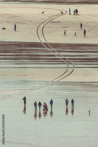 People on the beach at Perranporth photo