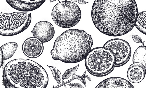 Seamless background with pomegranate fruits.